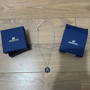 Swarovski Crystal TURN NECKLACE Mini Crystal Silver Night Pendant